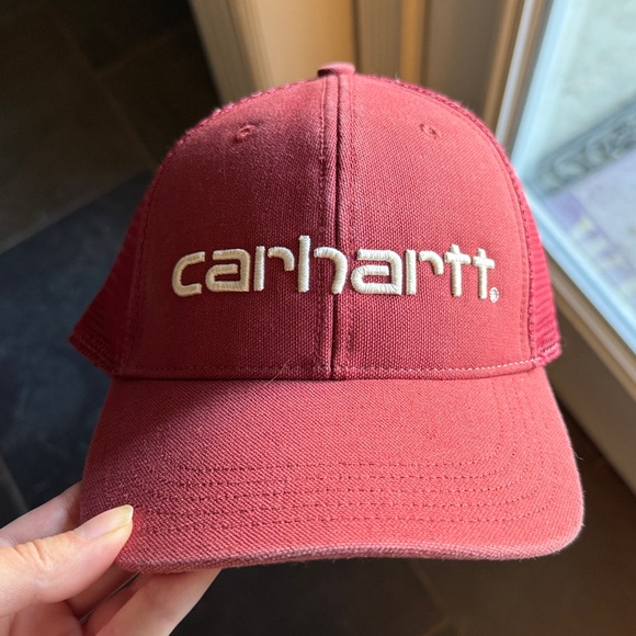 NWT Carhartt Dark Brick Red Mesh Canvas Ball Cap - Picture 4 of 4